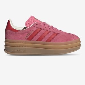 Adidas Gazelle Pink Suede Platform Sneakers